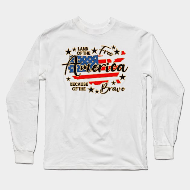 funny america land of the free, American Tour, Happy 4th Of July Long Sleeve T-Shirt by masterpiecesai